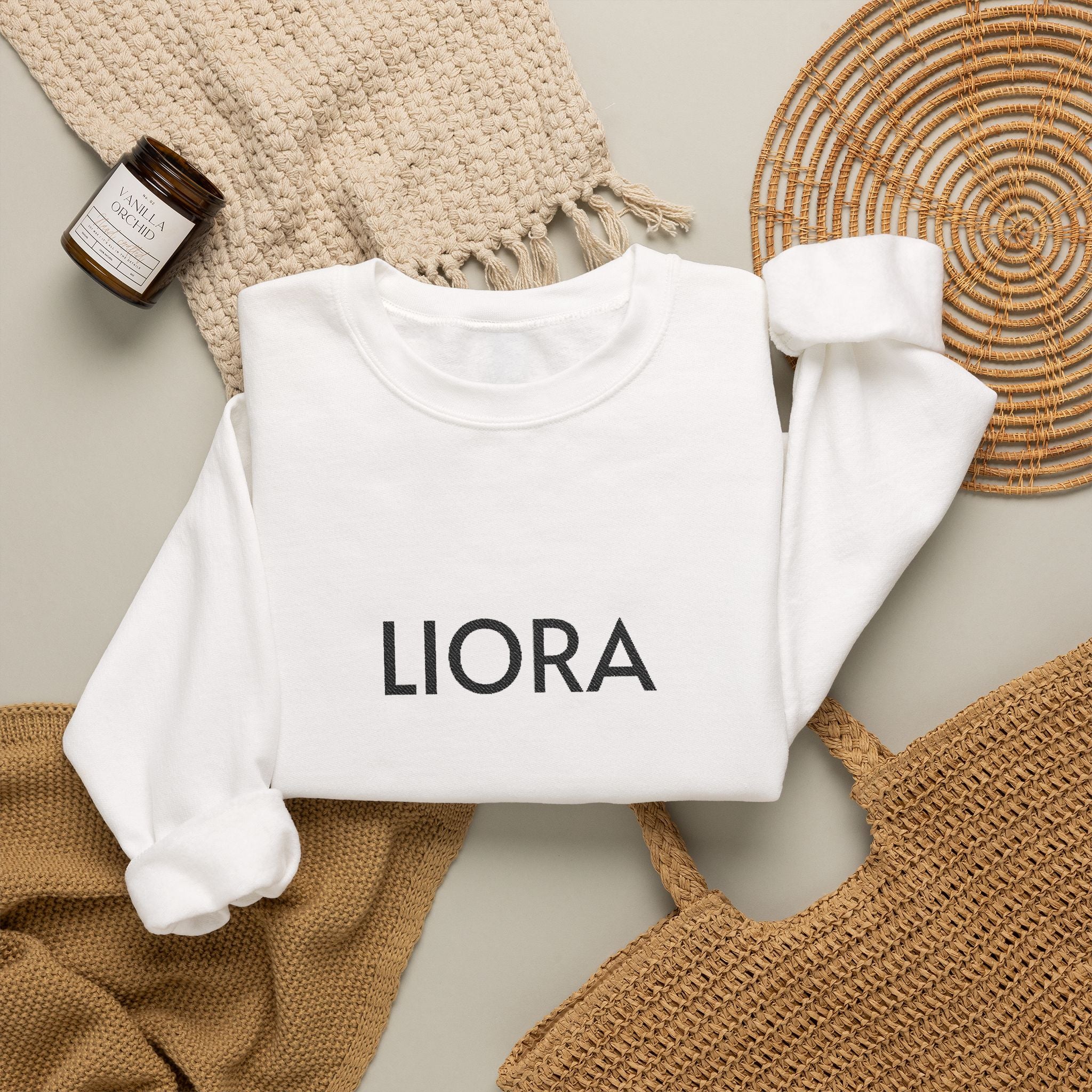 LIORA embroidered name Crewneck Sweatshirt