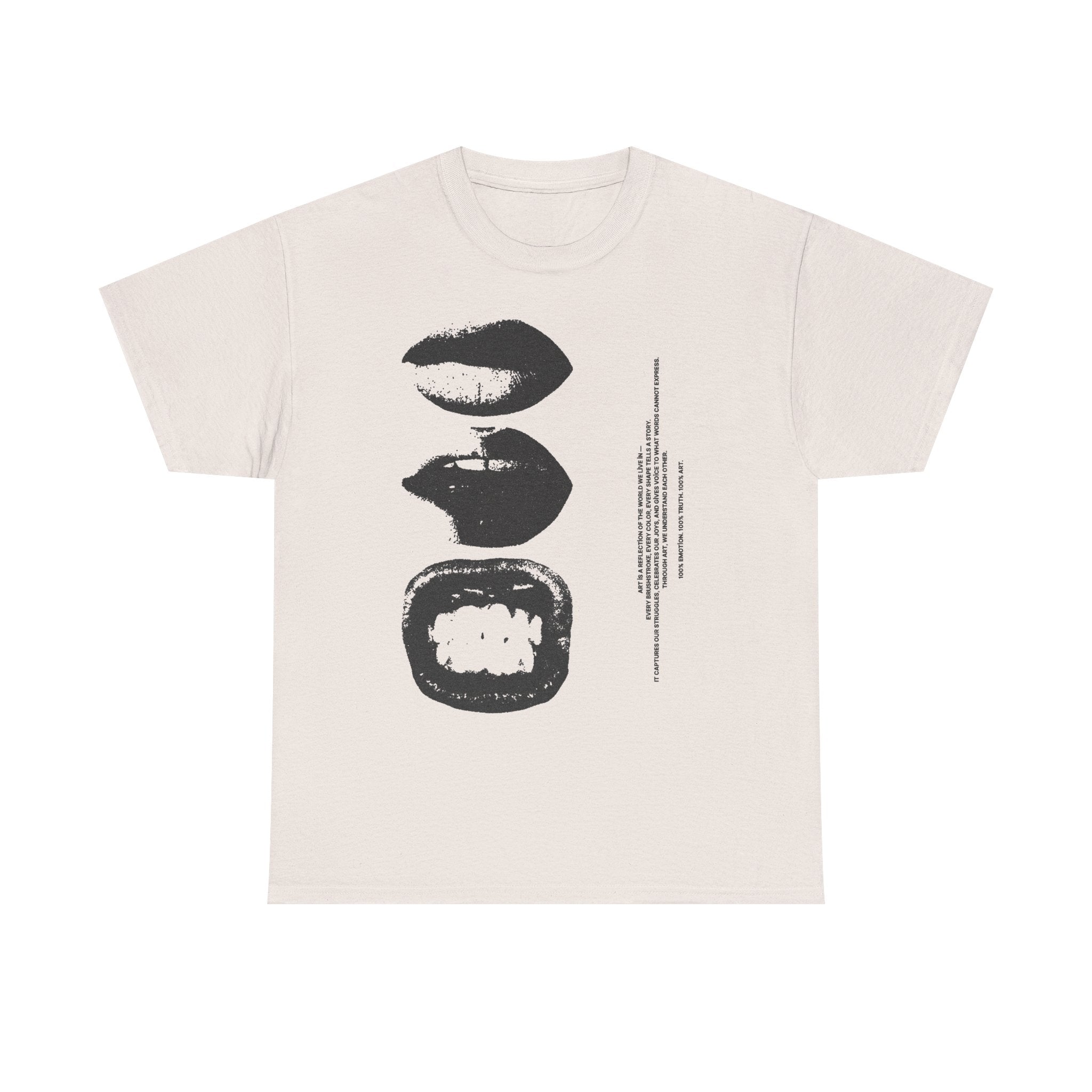 Graphic Lip Print T‑Shirt — Monochrome Pop Art Mouths Tee