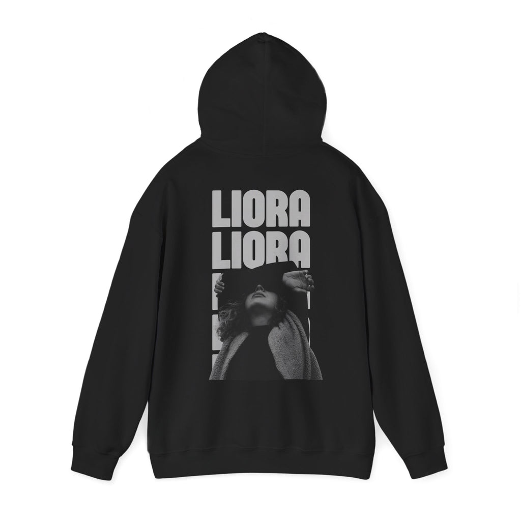 Liora Graphic Hoodie – Vintage Black Photo Print Back Design